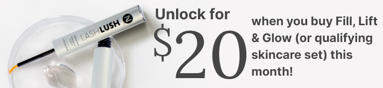 A GIF with two frames: first, a LashLash 3-in-1 Lash & Brow Serum on a clear dish, promoting a $15 offer with qualifying skincare sets. Second, a NeoraFit Plant-Based Protein Powder bag with a shaker bottle, promoting the same $15 offer with qualifying NeoraFit sets.